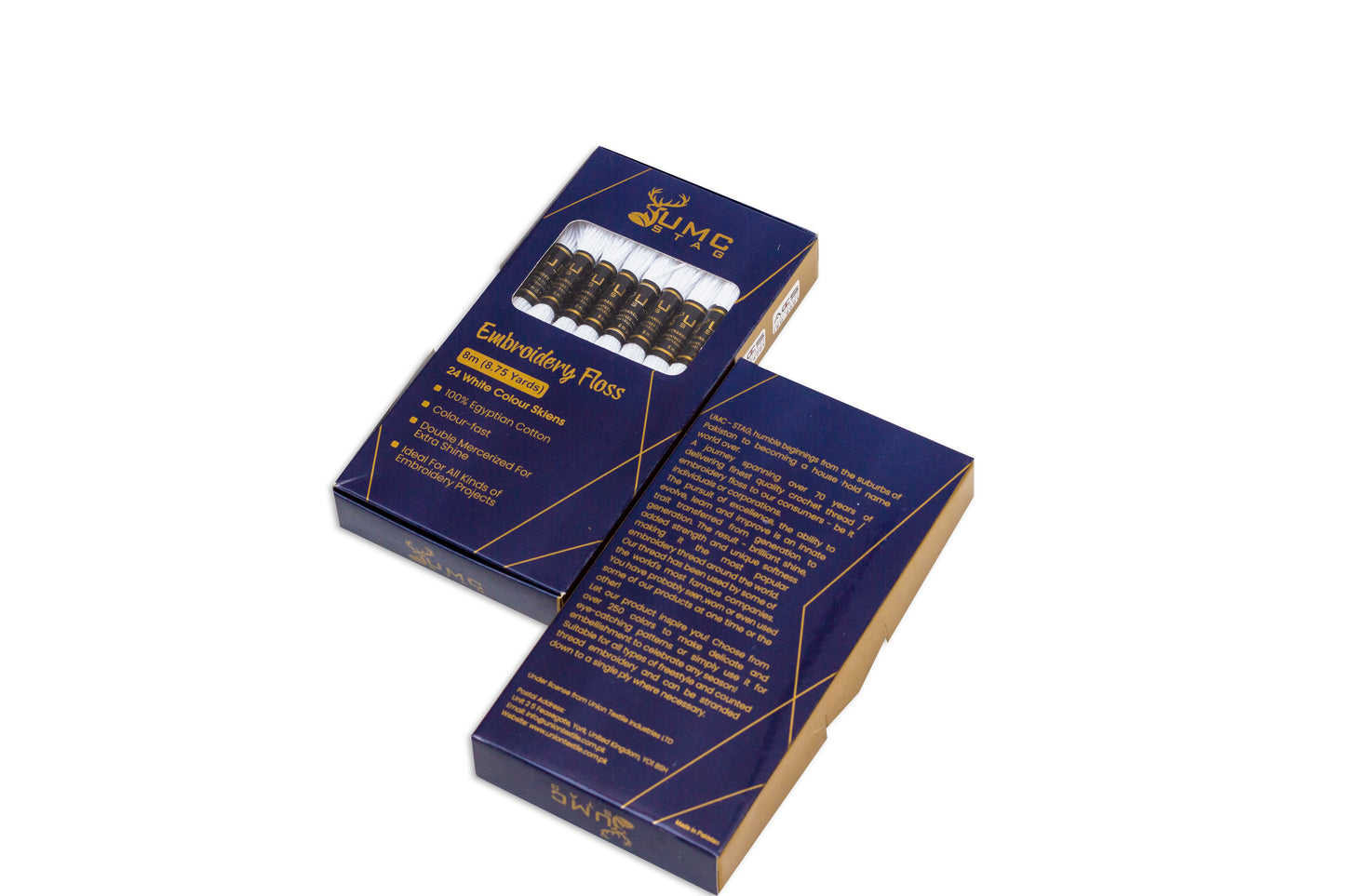 UMC STAG 24 Pieces White Colour Premium Embroidery Thread | 100% Egyptian Cotton Skeins | Cross Stitch Embroidery Floss | OEKO TEX Stranded Cotton |