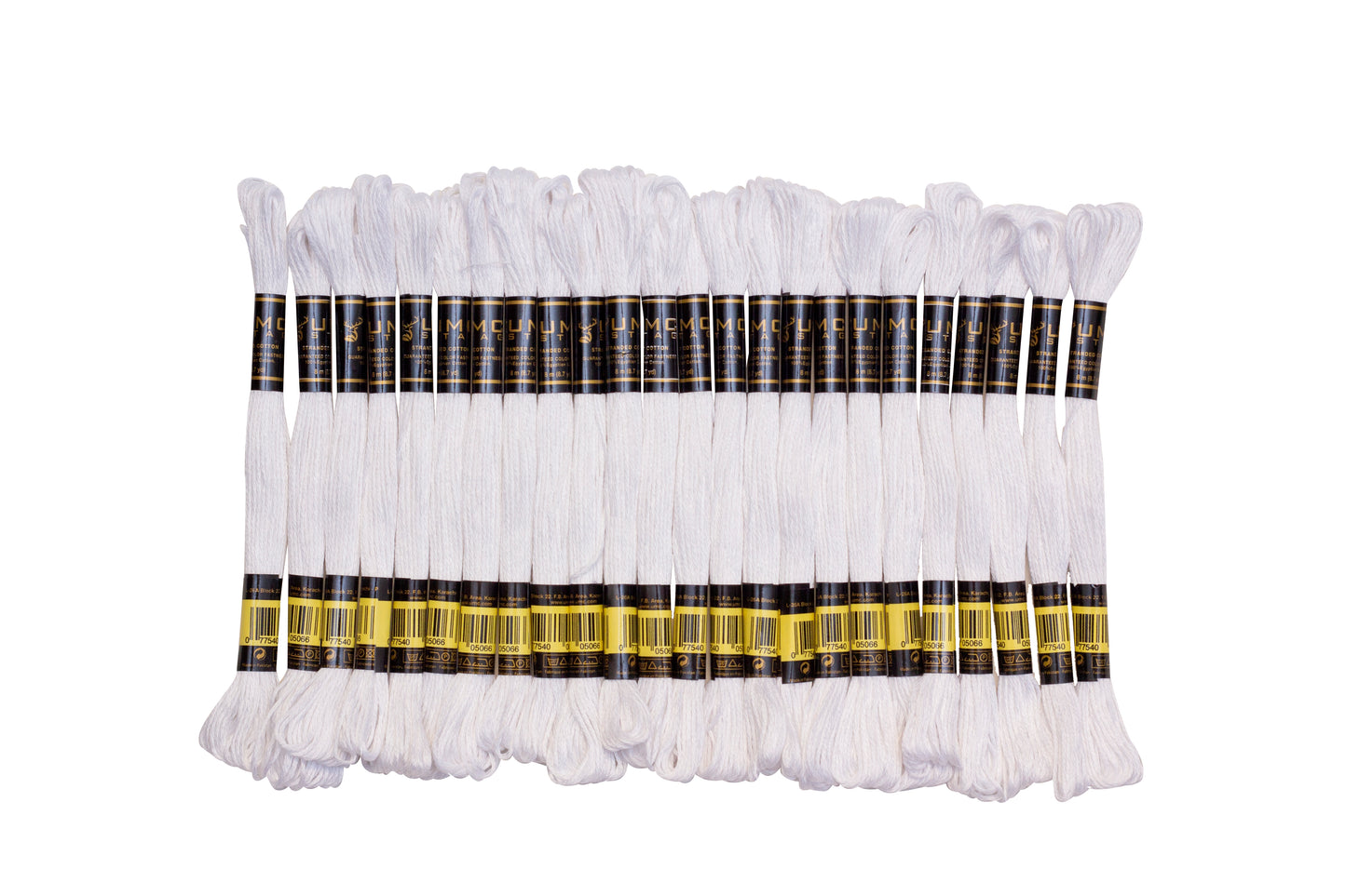 UMC STAG 24 Pieces White Colour Premium Embroidery Thread | 100% Egyptian Cotton Skeins | Cross Stitch Embroidery Floss | OEKO TEX Stranded Cotton |