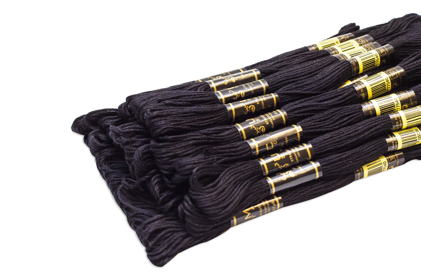 UMC STAG 24 Pieces Black Colour Premium Embroidery Thread | 100% Egyptian Cotton Premium Skeins | Cross Stitch Embroidery Floss | Oeko TEX Certified Stranded Cotton | Perfect for Arts & Crafts - UMC STAG