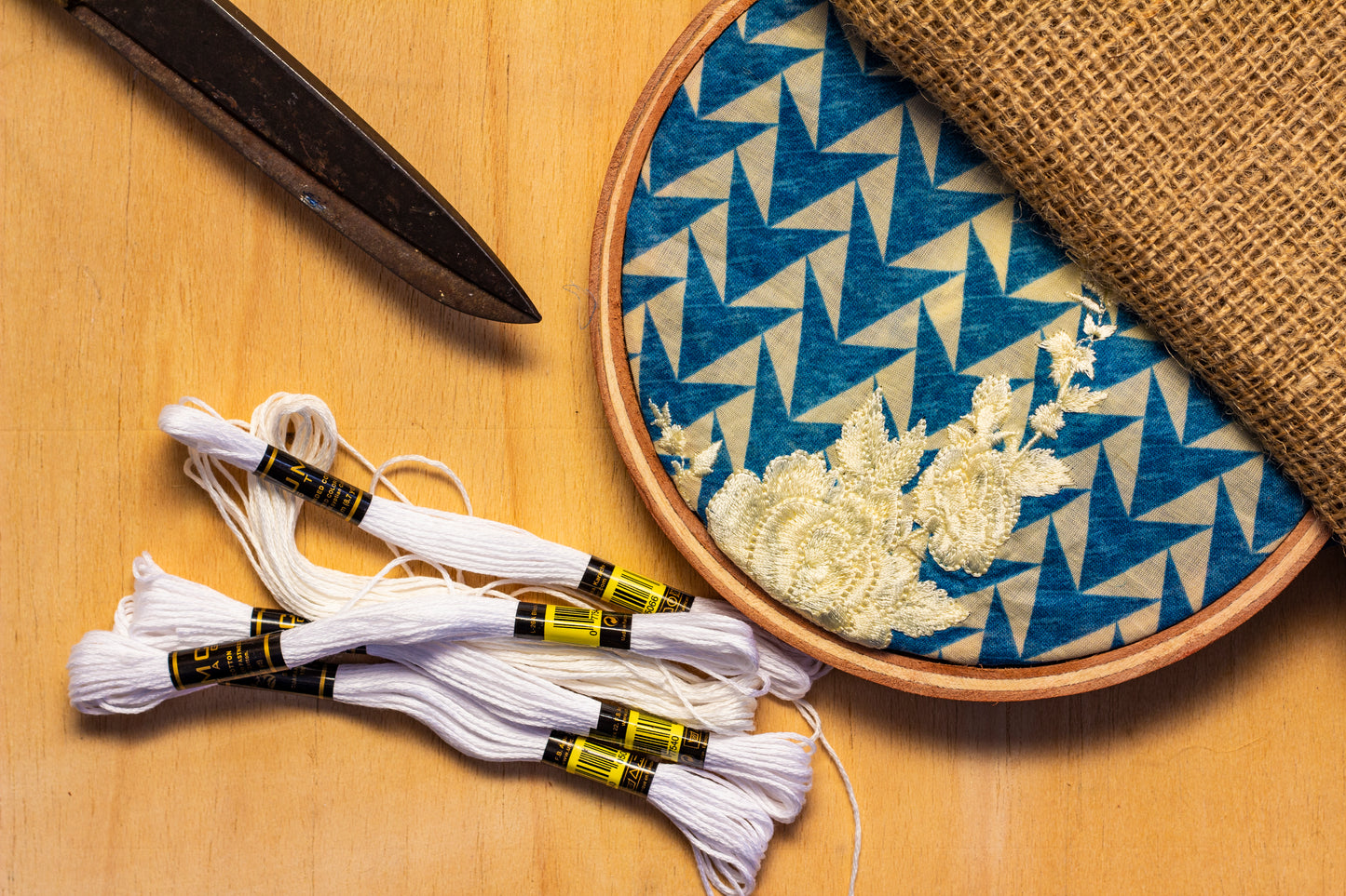 UMC STAG 24 Pieces White Colour Premium Embroidery Thread | 100% Egyptian Cotton Skeins | Cross Stitch Embroidery Floss | OEKO TEX Stranded Cotton |