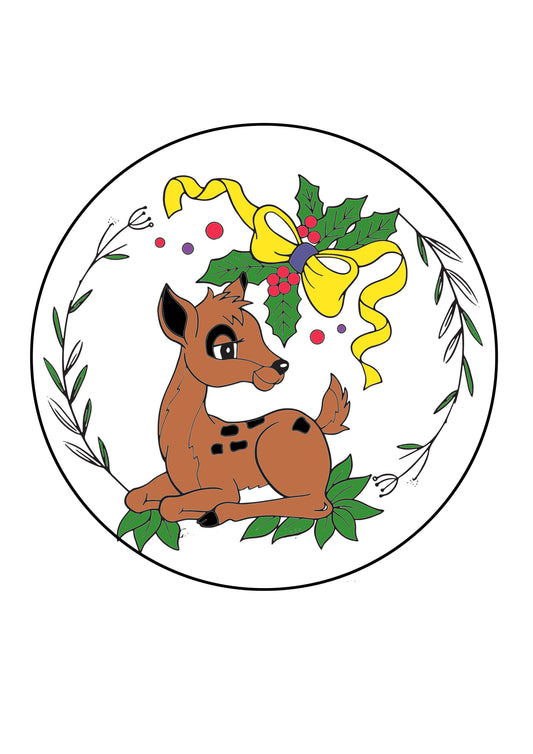 Christmas Deer Free Embroidery Pattern