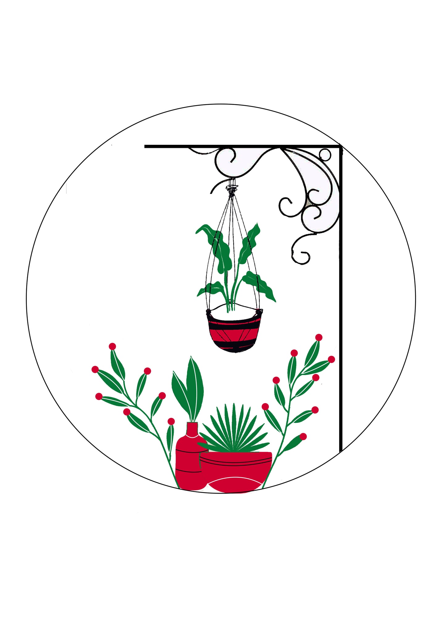 The Hanging Pot Free Embroidery Pattern