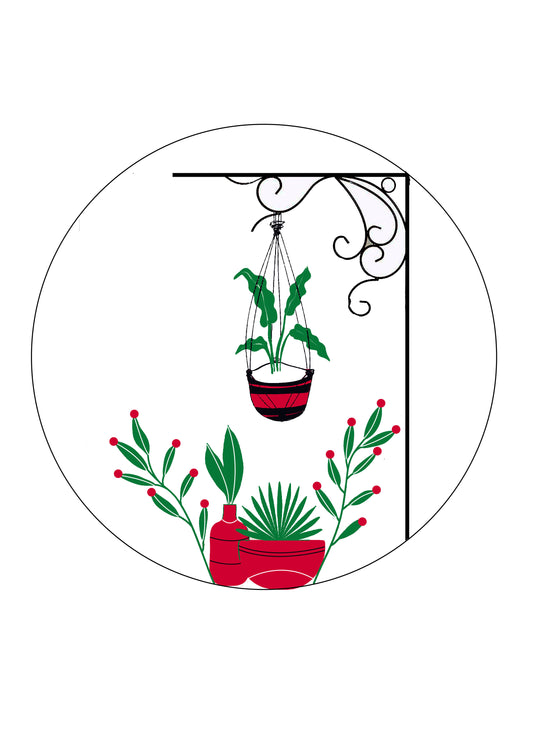 The Hanging Pot Free Embroidery Pattern